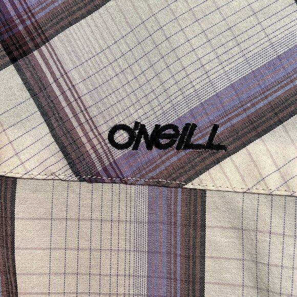 O'Neill Short Sleeve Purple Plaid Shirt Mens Size‎ M - Picture 8 of 15